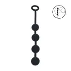 Round Silicone Anal Balls - M - 30mm - Black Photo