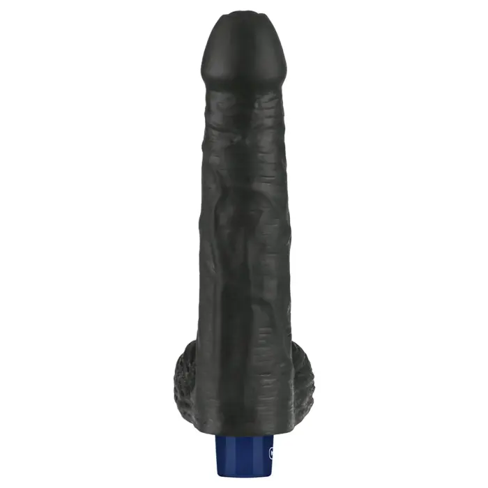 REAL SOFTEE Uzlādējams vibrējošs dildo – 23 cm (9″) – Melns Foto 6