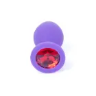 Plug-Jewellery Фиолетовая анальная пробка с красным бриллиантом – 8 cm (3.1″) — Фото 2