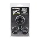 Rock Solid Triple Stamina – trīskāršs silikona gredzens ar metāla bumbiņām – melns – 34 mm — Foto 2