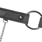 Fetish Submissive Vegan Leather Ring Gag with Adjustable Nipple Clamps – Black — Photo 5