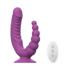 Teazers Double Vibrator with Suction Cup and Remote – Purple — Photo 1