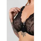 Christine Bonnie komplekts – mežģīņu krūšturis & augstligzdas bikses – melns – S/M — Foto 3