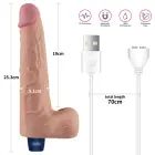 REAL SOFTEE uzlādējams vibrējošs dildo – 25 cm (10″) – Miesas krāsa Foto 2