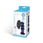 Glas Vibrating Beaded Plug – стеклянная анальная вибропробка с пультом – 9 см — Фото 2