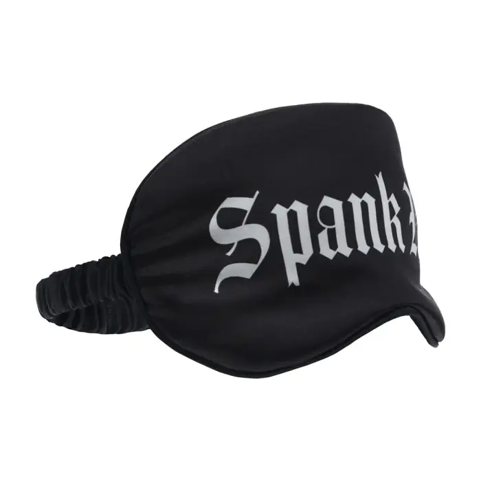 Spank Me - Printed Satin Mask - Black Foto 4