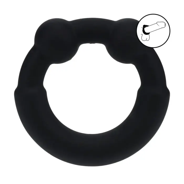 LEVELZ Metal and Silicone Cock Ring – Black