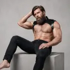 Fetish Submissive Attitude – Brigade eco-leather men's chest harness – black – one size — Photo 7