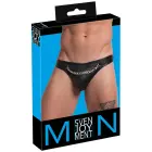 Svenjoyment Herren Rio imitācijas ādas stringi ar ķēdi – melni – L — Foto 1