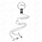 KINK – set of 3 chrome cock rings with chain and nipple clamps — Photo 3
