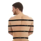 Shots Full Body Adjustable Bondage Belts Set Black PU Leather — Photo 6