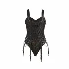 Subblime 9542277 Bodysuit with Decorative Chains & Garter Belt – Black – L/XL — Photo 6