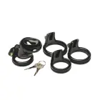 Hard Stop - Double Ring Chastity Cage - Black — Photo 3