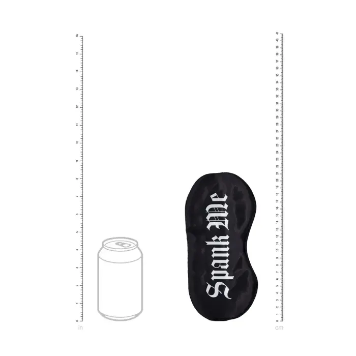 Spank Me - Printed Satin Mask - Black Foto 7