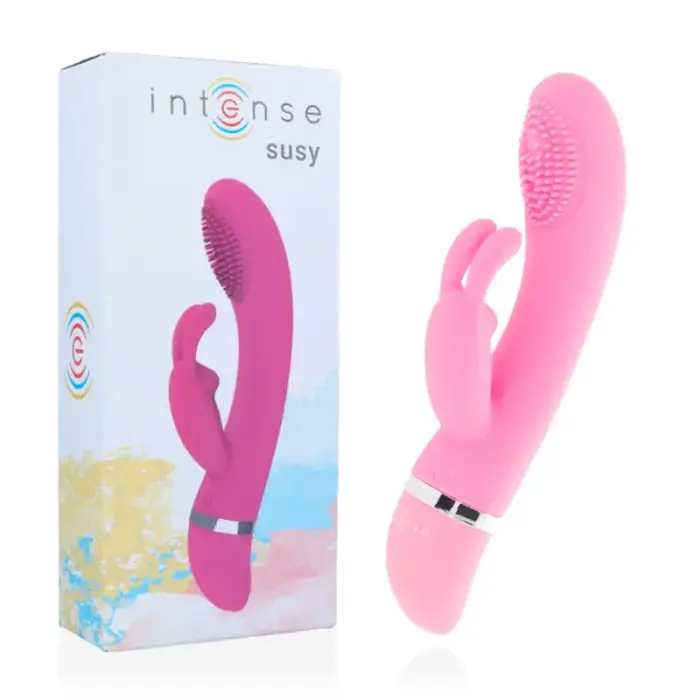 Intense Susy oscilējošs truša vibrators ar diviem motoriem – 18.8 cm (7.4″) – rozā