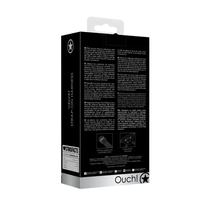 Regulējama strap-on josta ar O-gredzenu dildo – melna Foto 2