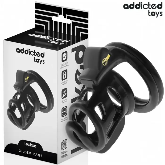 Addicted Toys Locked Gilden Cage силиконовая интимная система – 8.5 cm (M размер)