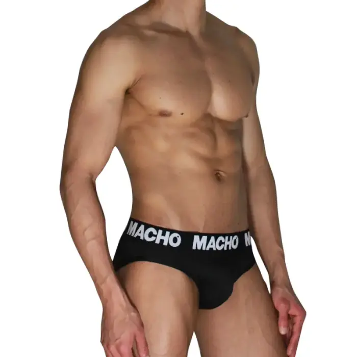 Macho MCH007 – classic men's briefs with push-up cup – black – M
