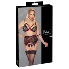 Cottelli Bondage комплект белья 4XL – чёрное кружево и красные акценты — Фото 1