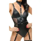 Leder кожаное боди – чёрное – XL Фото num