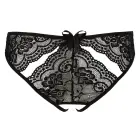 Cottelli Lingerie – трусики из цветочного кружева с открытым шагом и атласными бантиками – чёрные – XL — Фото 8