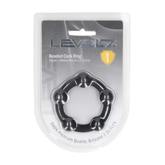 LEVELZ Beaded silikoonist peenis võru – M – 35 mm – must
