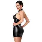 Noir Handmade – мини-платье из powerwetlook с халтером и прозрачными мерцающими чашками – чёрное – M — Фото 4
