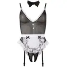 Cottelli Collection istabenes bodijs ar mežģīnēm un regulējamām lencītēm – XL — Foto 4