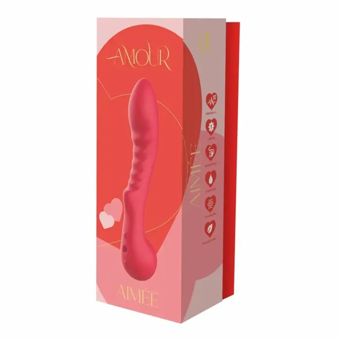 AMOUR AIMEE Flexible G-Spot Vibe – перезаряжаемый гибкий G-spot вибратор с шаровидным основанием – розовый
