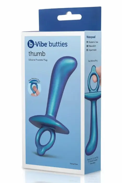 b-Vibe Thumb Silicone Prostate Plug – простатическая пробка – силикон – чёрный – 12,7 см