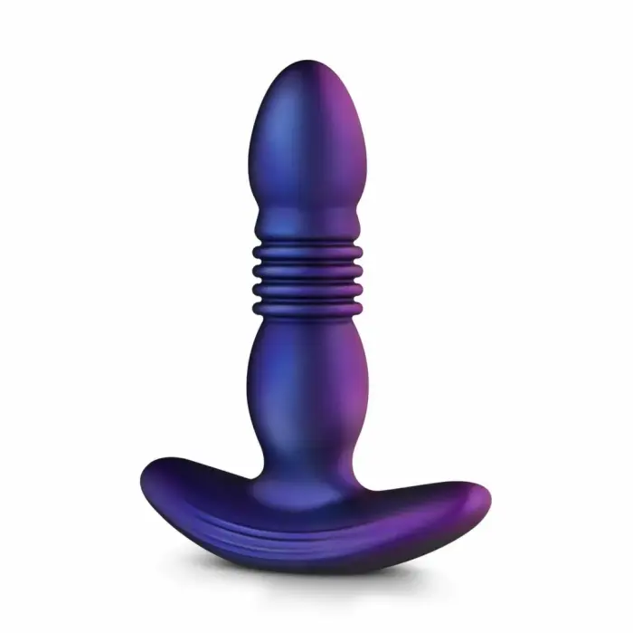 Hueman Motion silikona anālais spraudnis ar kustīgu stimulāciju – 13 cm – daudzkrāsains