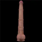LoveToy – kahekihiline painduv silikoon-dildo XXL – realistlik iminapaga dildo – ihuvärvi – 40,6 cm (16'') — Foto 15