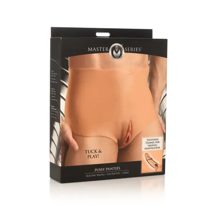Pussy Panties – silikoninės makšties ir analinės kelnaitės – L