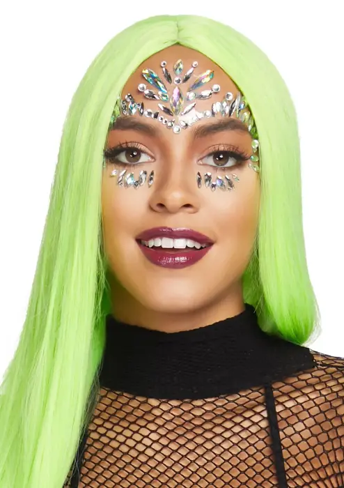 Iris pašlīmējošas sejas rotaslietas – caurspīdīgs – viens izmērs Foto 2