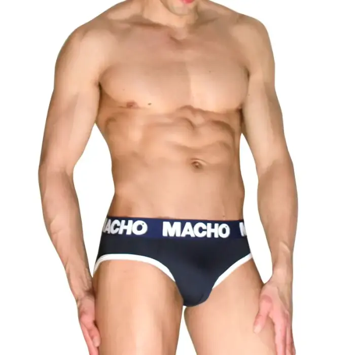 Macho MCH008 – classic men's briefs with push-up cup – navy blue – S