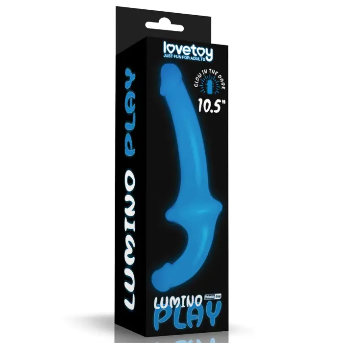 Lumino Play tumsā spīdošs strap-on dildo – 16.5 cm (6.5″) – Zobenzila Foto 16