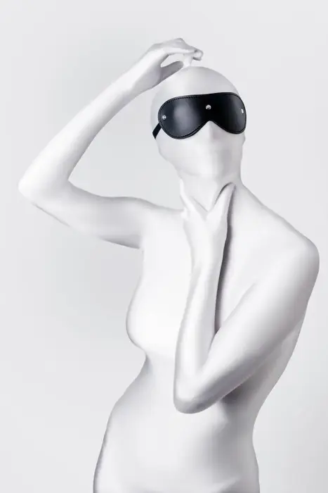 Anonymo mask, PU leather, black, 24 cm Foto 2