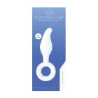 Gripper klaasist dildo rõngaga – 20 cm (8″) – valge — Foto 2