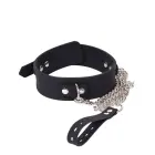 Kiotos Silicone Collar Deluxe with Chain Leash – Black — Photo 1