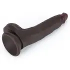 LoveToy Sliding Skin Pro II – divslāņu reālistisks silikona dildo – melns – 17,8 cm (7'') — Foto 7
