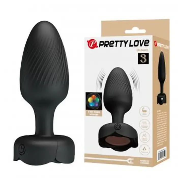 PRETTY LOVE Osborn – Silicone Anal Plug with 10 Vibration Modes – 14 cm – Multicolored