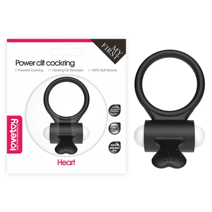 Power Clit Silicone Cockring – Black