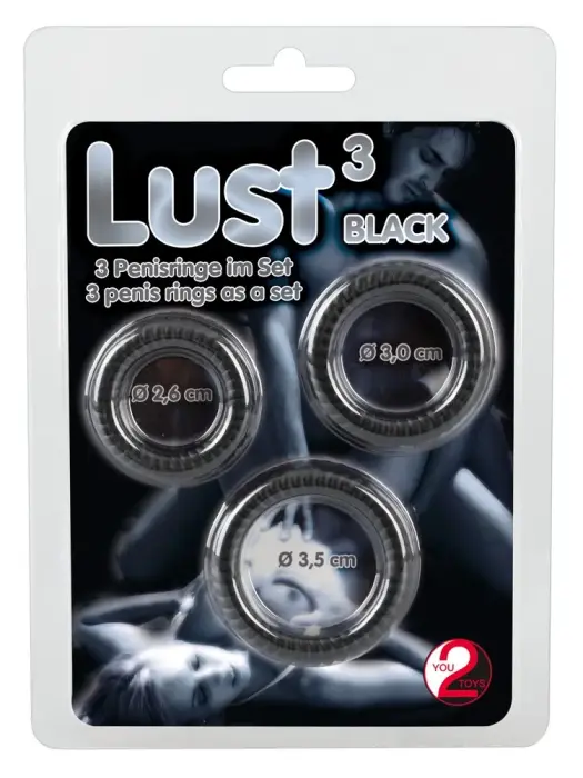 Lust 3 кольца для члена – черный