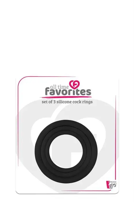 All Time Favorites 3 Silicone Cockrings – 3 silikoninių erekcijos žiedų rinkinys