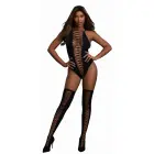 Dreamgirls Bodysuit and Stockings with Crystal Detail – Black – One Size — Photo 2