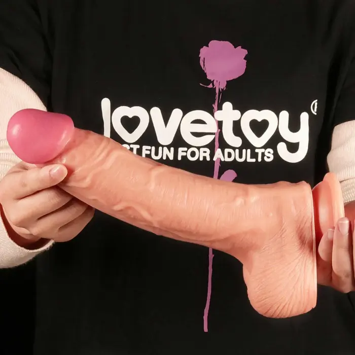 Dual Layer Platinum Silicone Realistic Dildo – 25.4 cm (10″)