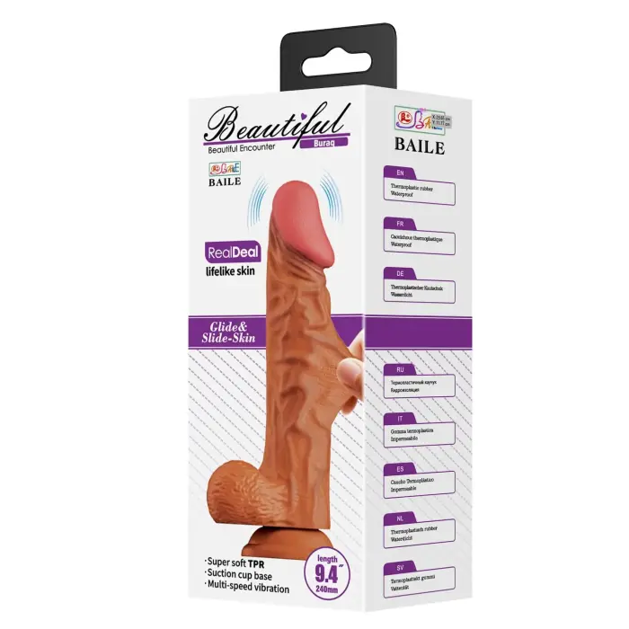 Baile Beautiful Encounter RealDeal – реалистичный вибрирующий дилдо – 24 см