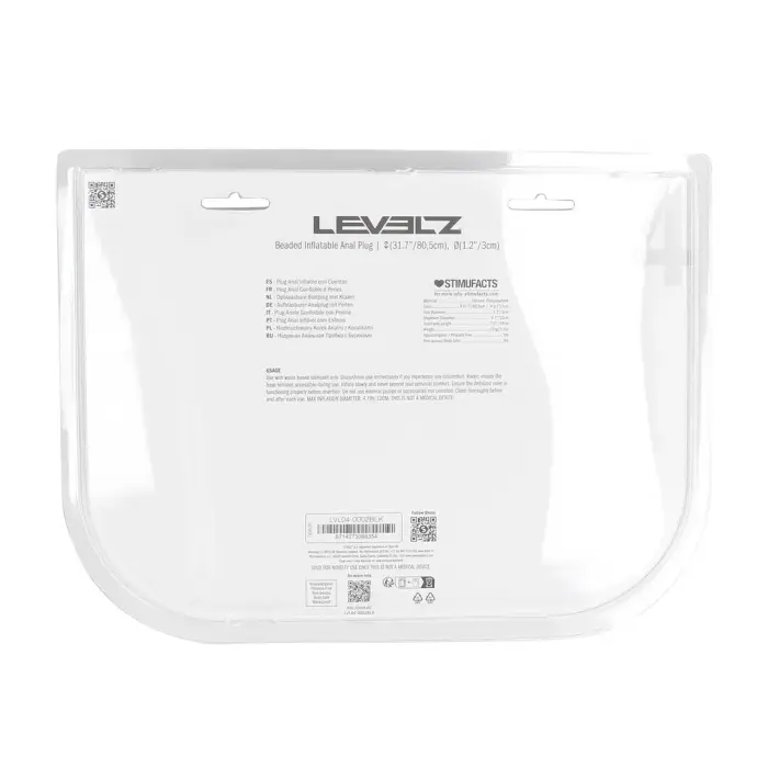 Beaded Inflatable Silicone Anal Plug - Black Photo