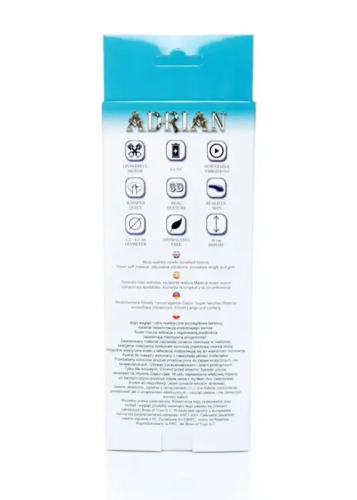 Proteza-Hollow Adrian vibrējošs strap-on dildo – 20 cm (8″) – Melns Foto 12