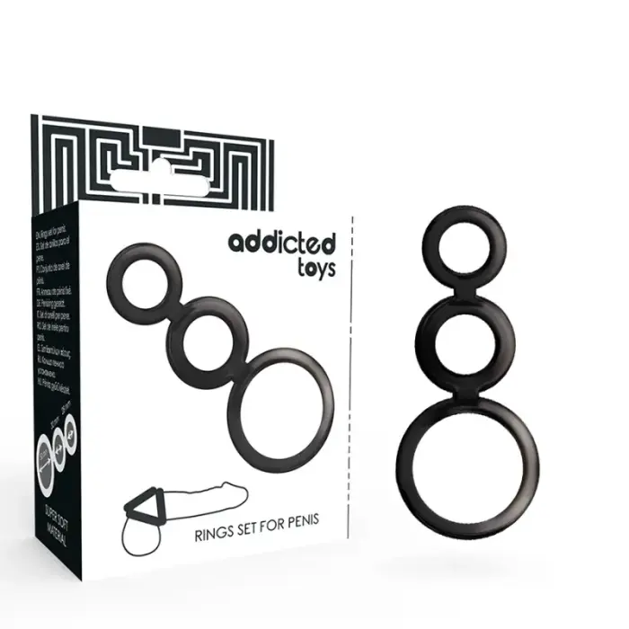 Addicted Toys rõngaste komplekt Smoked – 3-osaline anatoomiline silikoonsüsteem